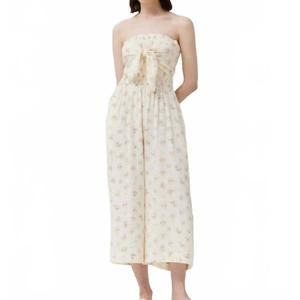 NEW GRADE & GATHER twisted tie front jumpsuit in natural